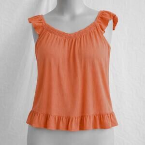Mason & Belle Coral Boho Ruffle Tank Top XL Sleeveless Summer